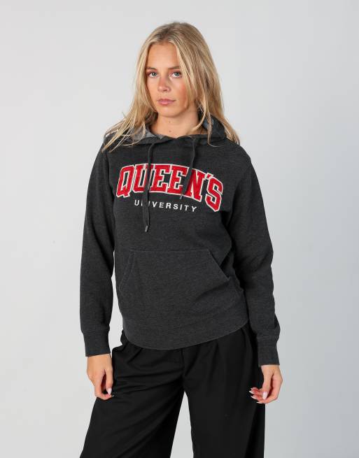 Vintage Queen's University xs hoodie in charcoal grey