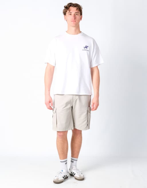 Vintage Quiksilver 30x21 Canvas Carpenter Baggy Shorts Ivory