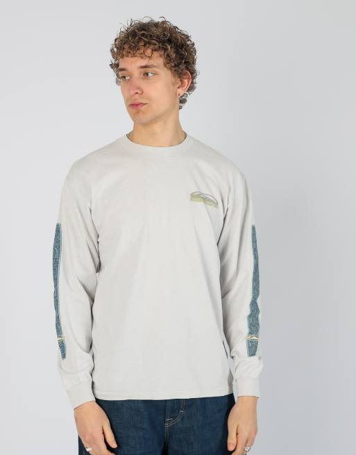 Vintage Quiksilver m long sleeve t-shirt in light grey