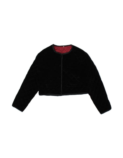Vintage Quilted Bolero Jacket UK 12 Medium In Black