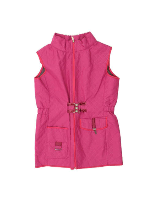 Vintage Quilted Gilet UK 12 Medium In Pink