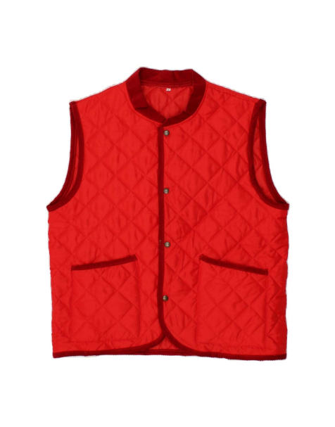 Vintage Quilted Gilet UK 38 Medium In Red - view 1