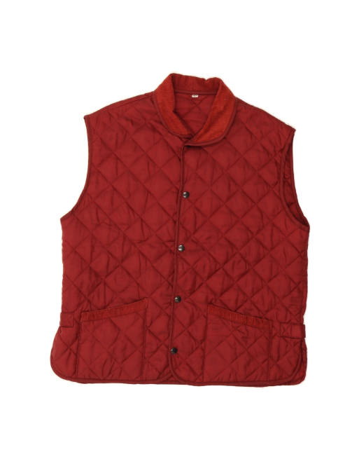 Vintage Quilted Gilet UK 40 Large In Red