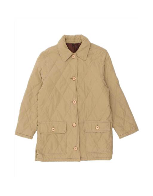 Vintage Quilted Jacket It 42 Medium In Beige