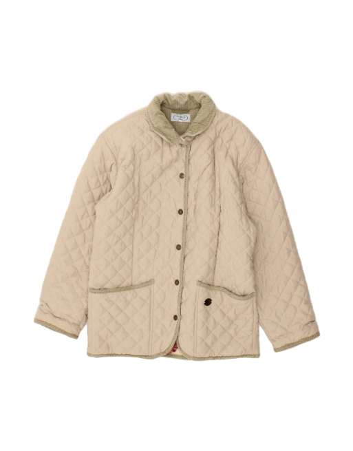 Vintage Quilted Jacket It 46 Large In Beige
