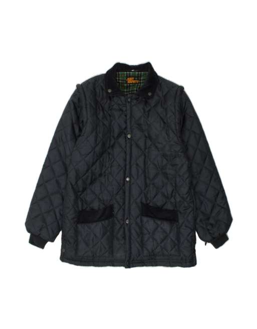Vintage Quilted Jacket UK 38 Medium In Blue