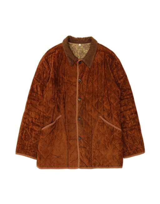Vintage Quilted Jacket UK 40 Large In Brown