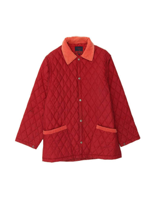 Vintage Quilted Jacket UK 40 Large In Burgundy