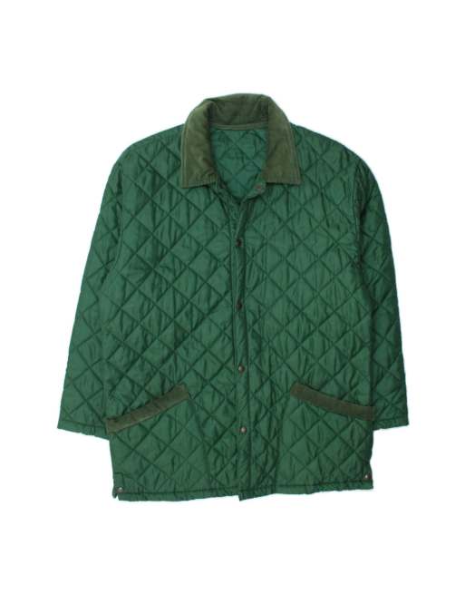 Vintage Quilted Jacket UK 40 Large In Green