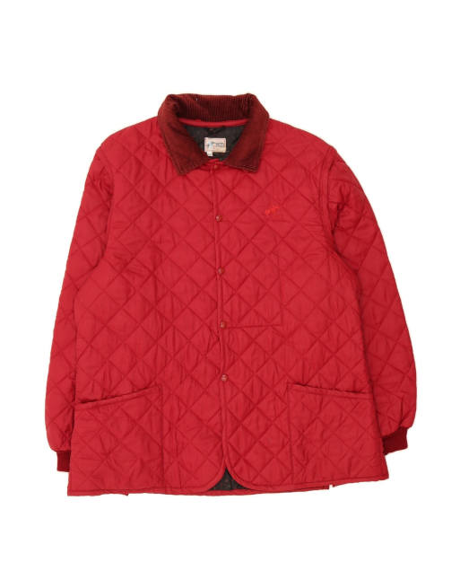 Vintage Quilted Jacket UK 44 2XL In Red