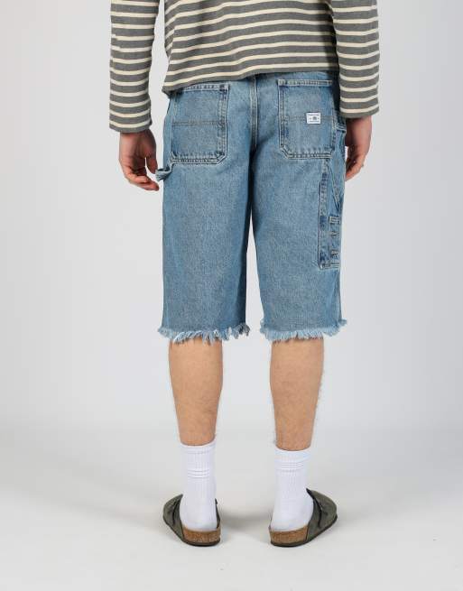 Vintage Raider Denim 30x25 denim carpenter baggy jorts shorts in light blue, 2 of 4
