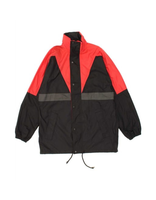 Vintage Rain Jacket UK 36 Small In Black Colourblock