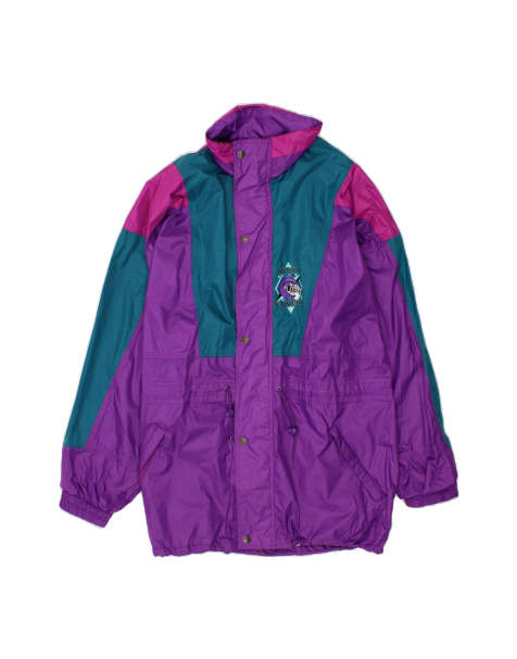 Vintage Rain Jacket UK 40 Large In Purple Colourblock - view 1