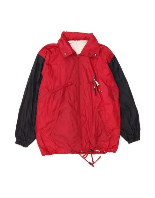 Vintage Rain Jacket UK 42 XL In Red Colourblock
