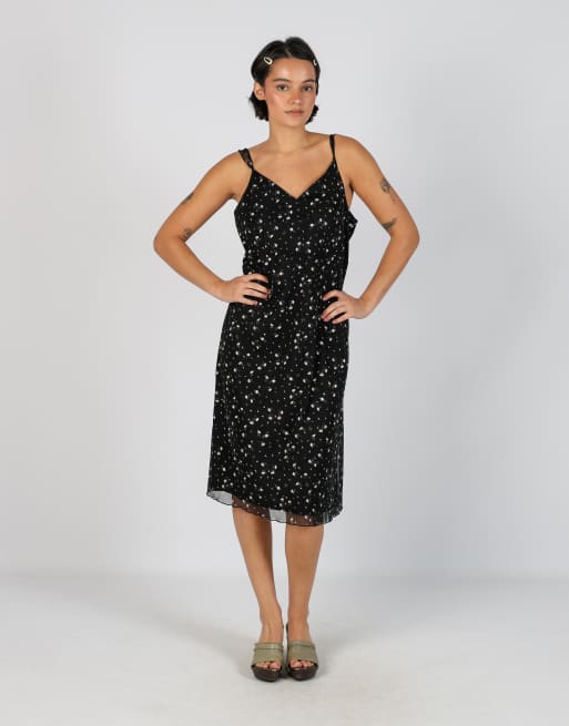 Vintage Rainbow L woven midi dress in black, 1 of 4