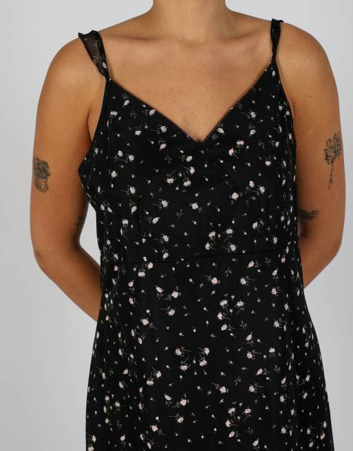 Vintage Rainbow L woven midi dress in black, 4 of 4