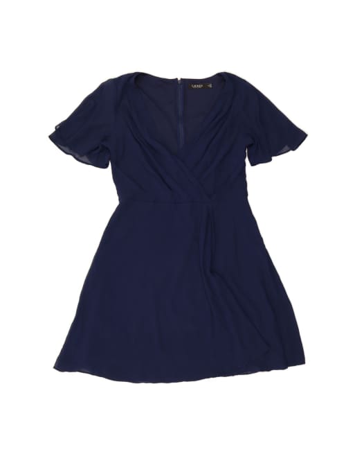 Vintage Ralph Lauren A-line Dress US 12 Large In Blue