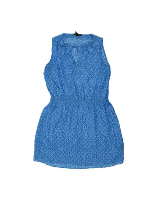 Vintage Ralph Lauren Abstract Pattern Sheath Dress US 12 Large In Blue
