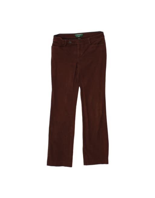 Vintage Ralph Lauren Adelle Bootcut Casual Trousers US 2 XS W28 L29 In Brown