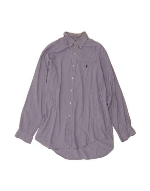 Vintage Ralph Lauren Blake Loose Fit Shirt Large In Blue Houndstooth