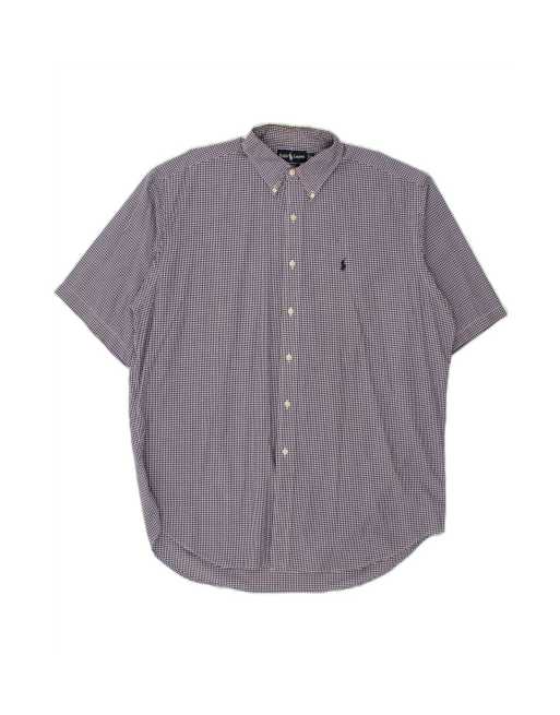 Vintage Ralph Lauren Blake Short Sleeve Shirt XL In Blue Gingham