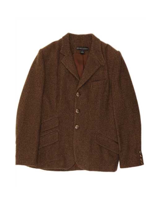 Vintage Ralph Lauren Blazer Jacket US 14 XL In Brown Flecked Wool