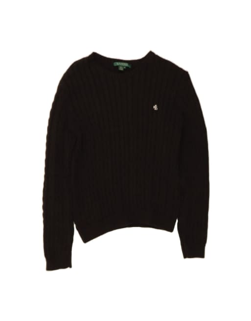 Vintage Ralph Lauren Boat Neck Jumper Sweater Medium In Black