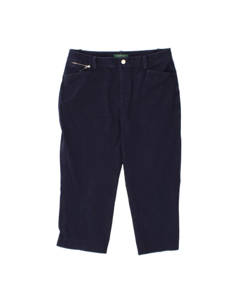Vintage Ralph Lauren Capri Trousers US 8 Medium W30 L22 In Blue - view 1