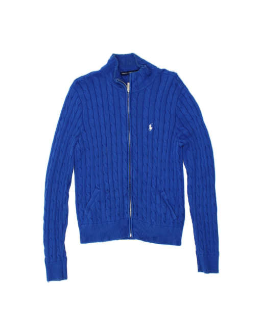 Vintage Ralph Lauren Cardigan Sweater UK 18 XL In Blue