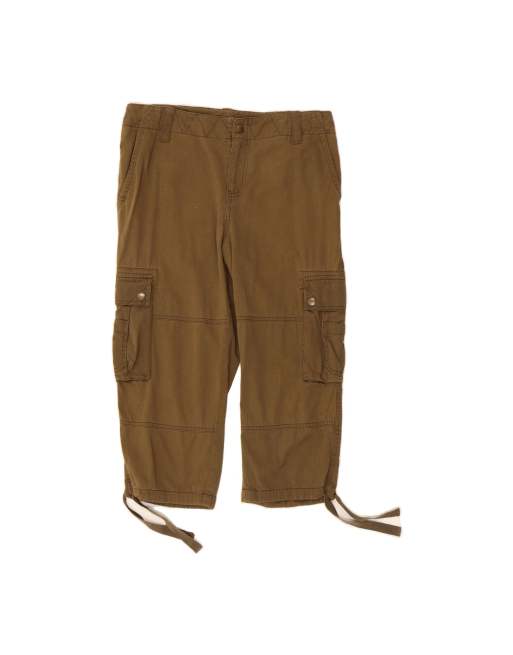 Vintage Ralph Lauren Cargo Capri Trousers US 10 Large W35 L21 In Brown