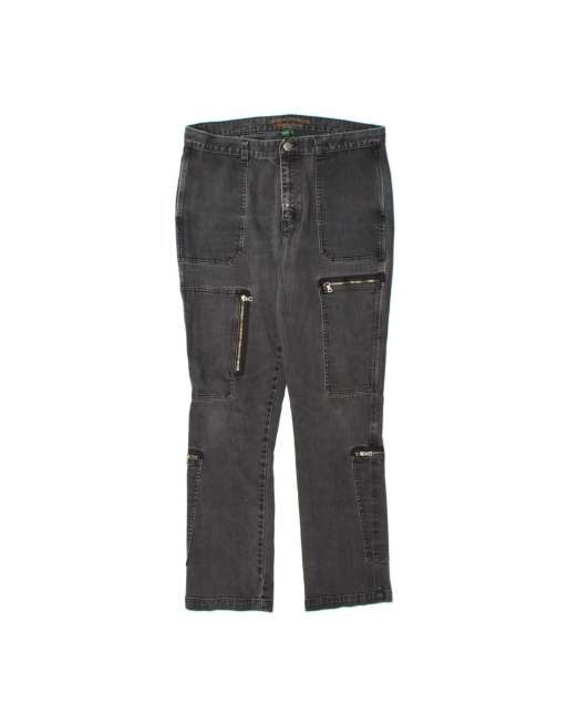 Vintage Ralph Lauren Cargo Straight Jeans US 12 Large W34 L30 In Grey
