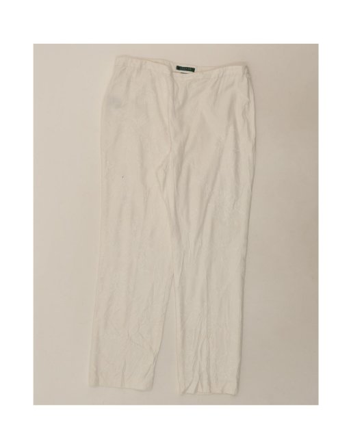Vintage Ralph Lauren Casual Trousers US 12 Large W34 L29 In White Floral