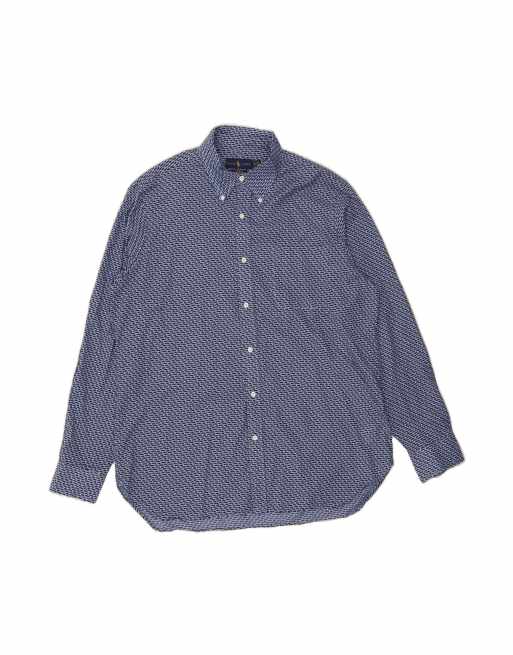 Vintage Ralph Lauren Classic Fit Abstract Pattern Shirt XL In Blue
