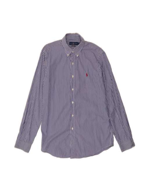 Vintage Ralph Lauren Classic Fit Shirt Large In Blue Striped