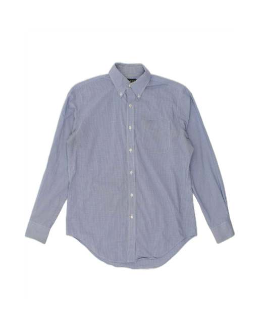 Vintage Ralph Lauren Classic Fit Shirt Size 15 1/2 Medium In Blue Check