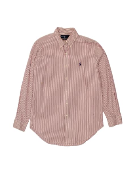 Vintage Ralph Lauren Classic Fit Shirt Size 15 1/2 Medium In Red Pinstripe - view 1