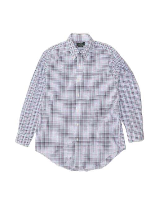 Vintage Ralph Lauren Classic Fit Shirt Size 16 1/2 Large In Blue Check