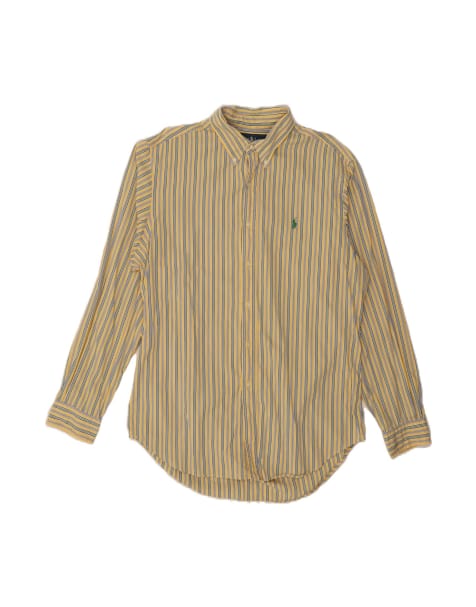 Vintage Ralph Lauren Classic Fit Shirt Size 16 1/2 Large In Yellow Striped - view 1