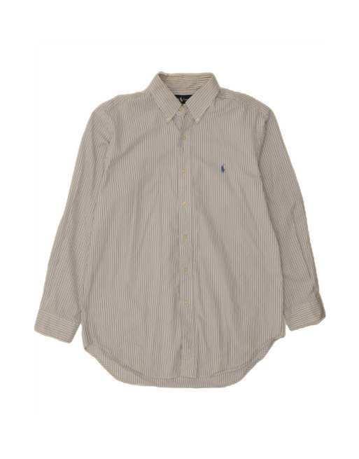 Vintage Ralph Lauren Classic Fit Shirt Size 16 Large In Blue Striped