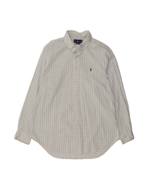 Vintage Ralph Lauren Classic Fit Shirt Size 17 XL In White Check