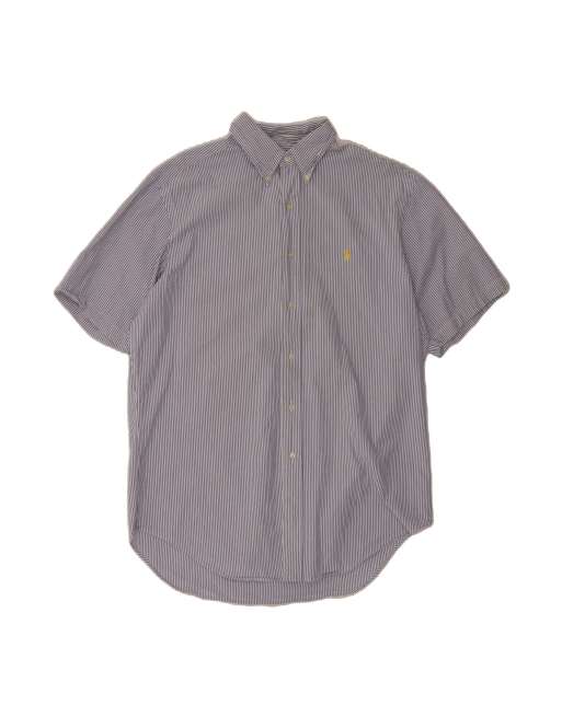 Vintage Ralph Lauren Classic Fit Short Sleeve Shirt XL In Blue Striped