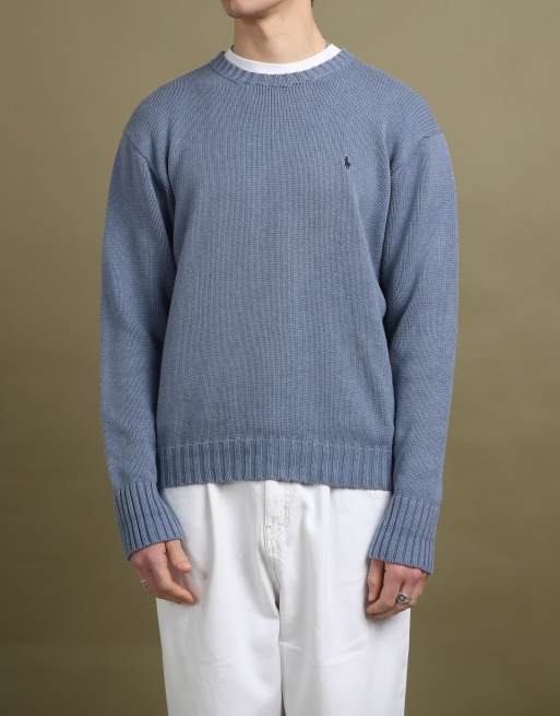 Vintage Ralph Lauren Crew Neck Jumper size L in Bottle Blue, 3 of 4
