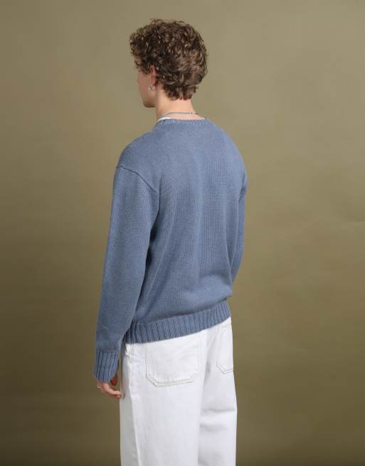 Vintage Ralph Lauren Crew Neck Jumper size L in Bottle Blue, 4 of 4