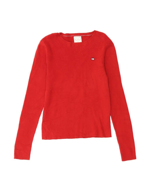 Vintage Ralph Lauren Crew Neck Jumper Sweater UK 14 Large In Red