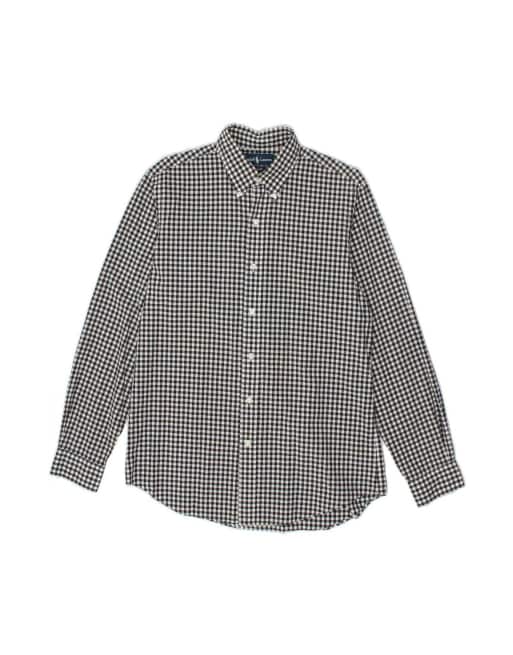 Vintage Ralph Lauren Custom Fit Shirt Large In Grey Gingham