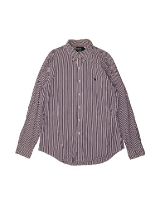 Vintage Ralph Lauren Custom Fit Shirt XL In Purple Pinstripe