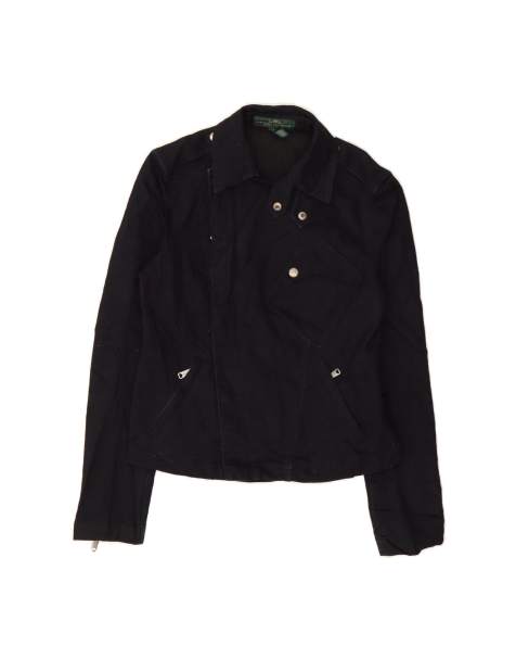 Vintage Ralph Lauren Denim Military Jacket UK 10 Small In Blue - view 1