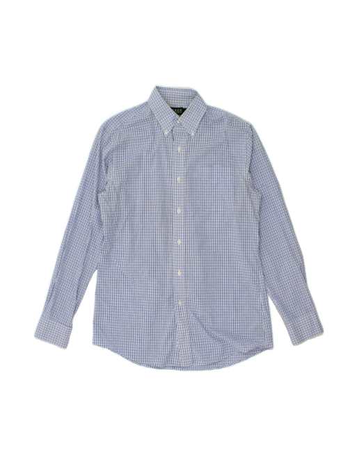 Vintage Ralph Lauren Fitted Shirt Size 16 Large In Blue Check