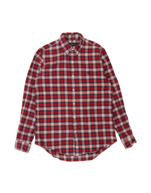 Vintage Ralph Lauren Flannel Shirt Medium In Red Check