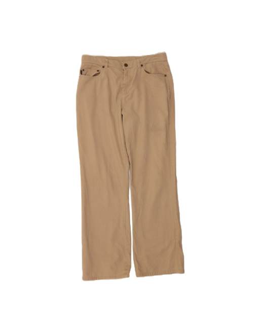 Vintage Ralph Lauren High Waist Casual Trousers US 10 Large W32 L31 In Beige